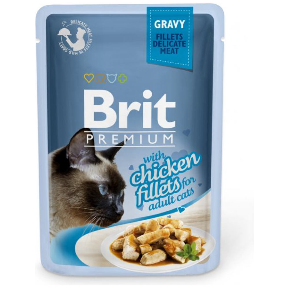 Brit Premium Pouches Fillets in Gravy with Chicken 85g