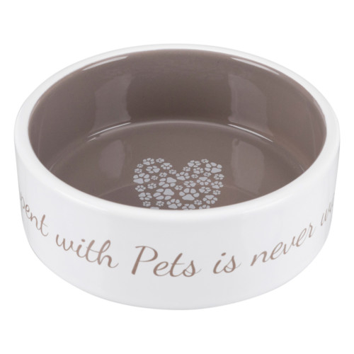 Pet's Home keramikskål, 0.3 l cream/taupe