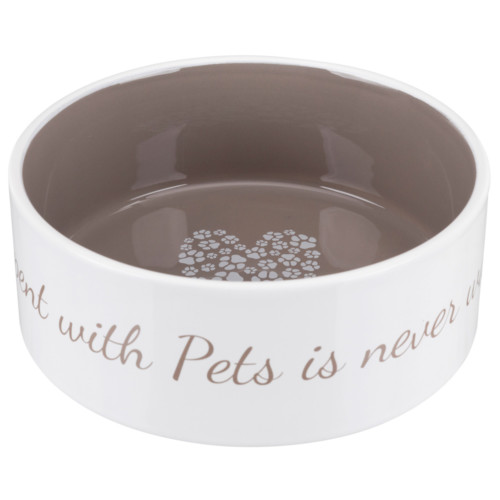 Pet's Home keramikskål, 1.4 l cream/taupe
