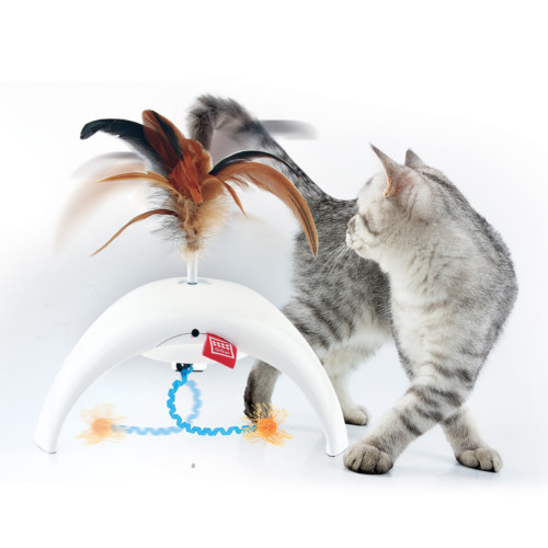 GiGwi Feather Spinner Pet Droid katt vit