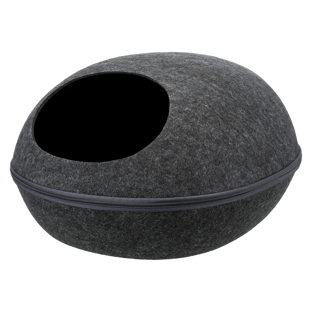 Liva igloo, filt, 40×24×47 cm, mörkgrå